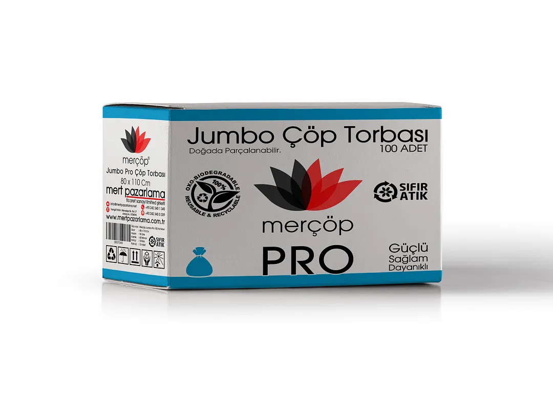 Merçöp Jumbo Pro Çöp Torbası 100 Ad Mavi Bio Fiyatı ve Çeşitleri