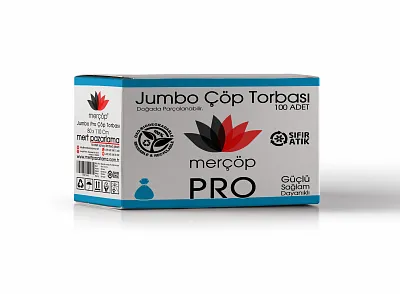 Merçöp Jumbo Pro Çöp Torbası 100 Ad Mavi Bio - Görsel 2
