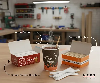 Kağıtlı Bambu Tahta Karıştırıcı 11 Cm Kağıt Sargılı 250'li - Görsel 2