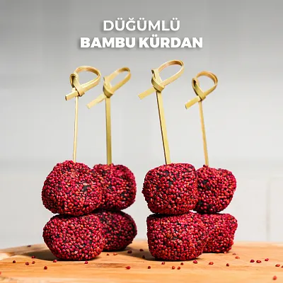 Bambu Kürdan Düğümlü 12 Cm 50'li K1010 - Görsel 2