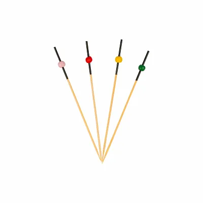 BAMBU KÜRDAN BONCUKLU 12 CM MİX 50'Lİ B0912B