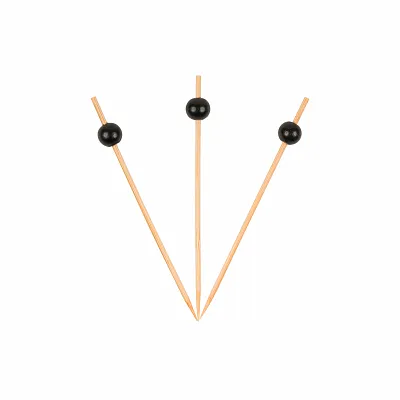 BAMBU KÜRDAN BONCUK 12 CM SİYAH 50'Lİ JM-030