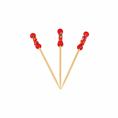 BAMBU KÜRDAN ÖRGÜ 9 CM KIRMIZI 50'Lİ JM-007