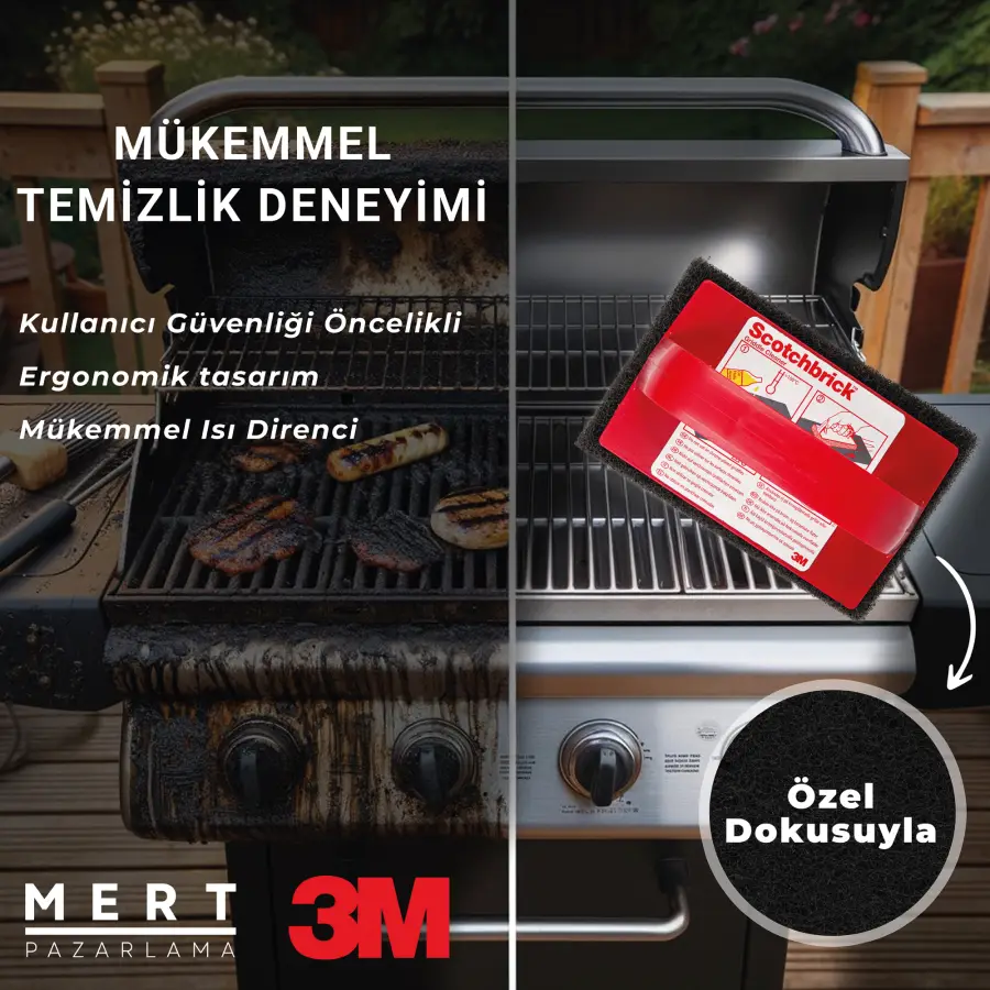 3M Scotchbrick Kulplu Izgara Ovucu – Zahmetsiz ve Etkili Izgara Temizliği!