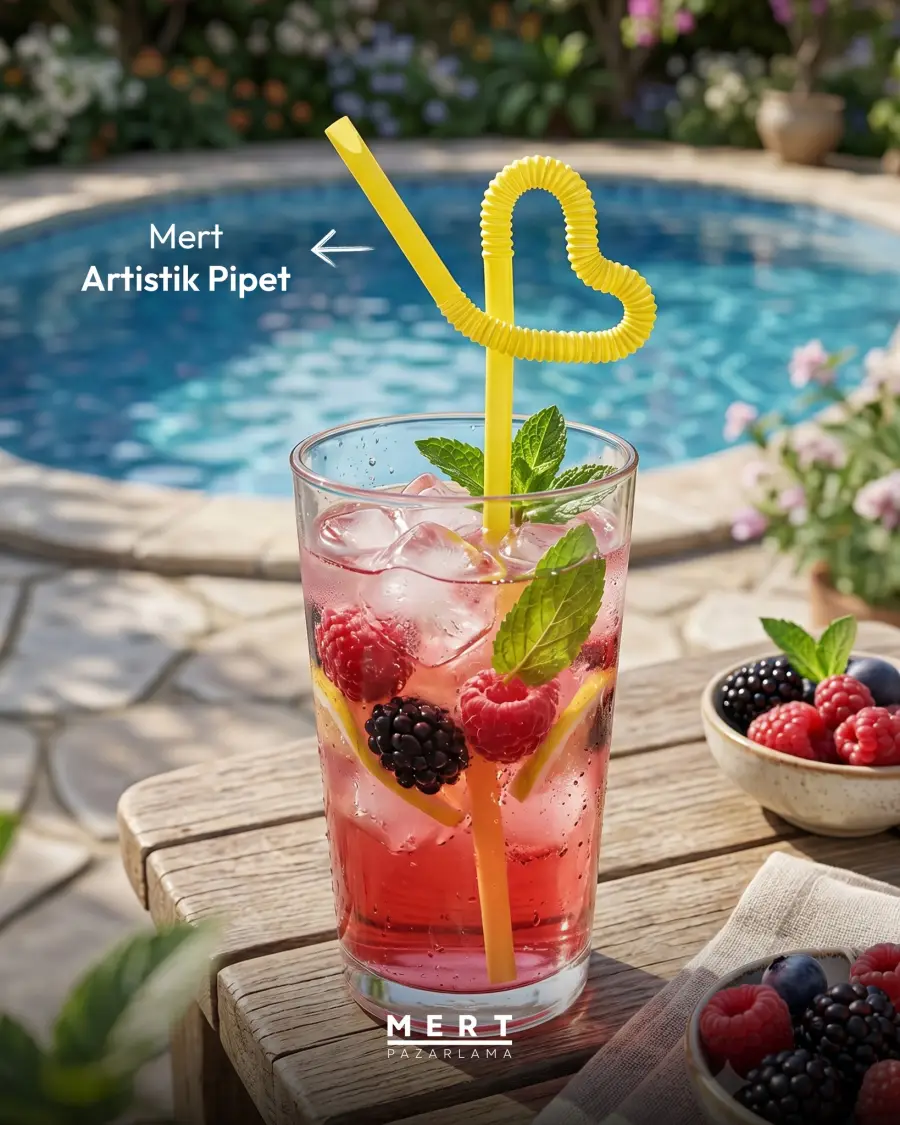 Parti, kokteyl ve soğuk içecekler için renkli bir detay: Mert Artistik Pipet 🍹