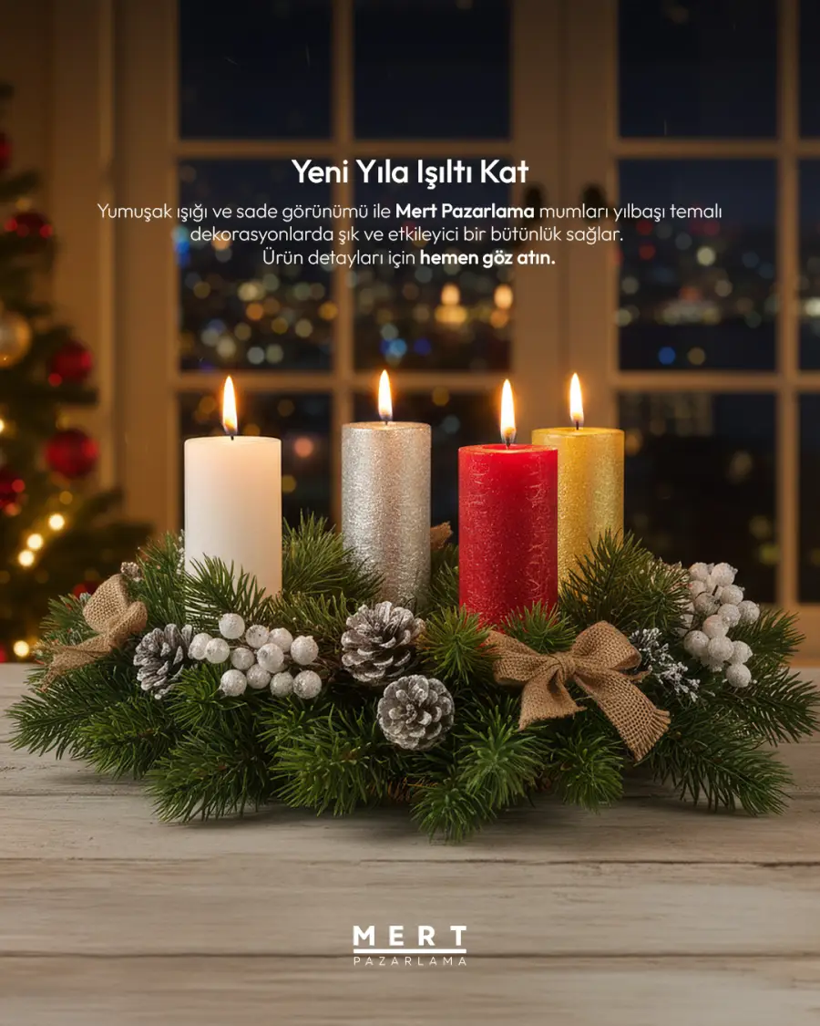 Sofranızın Yıldızı Parlasın: Altın ve Gümüş Işıltısıyla Kütük Mum 🕯✨