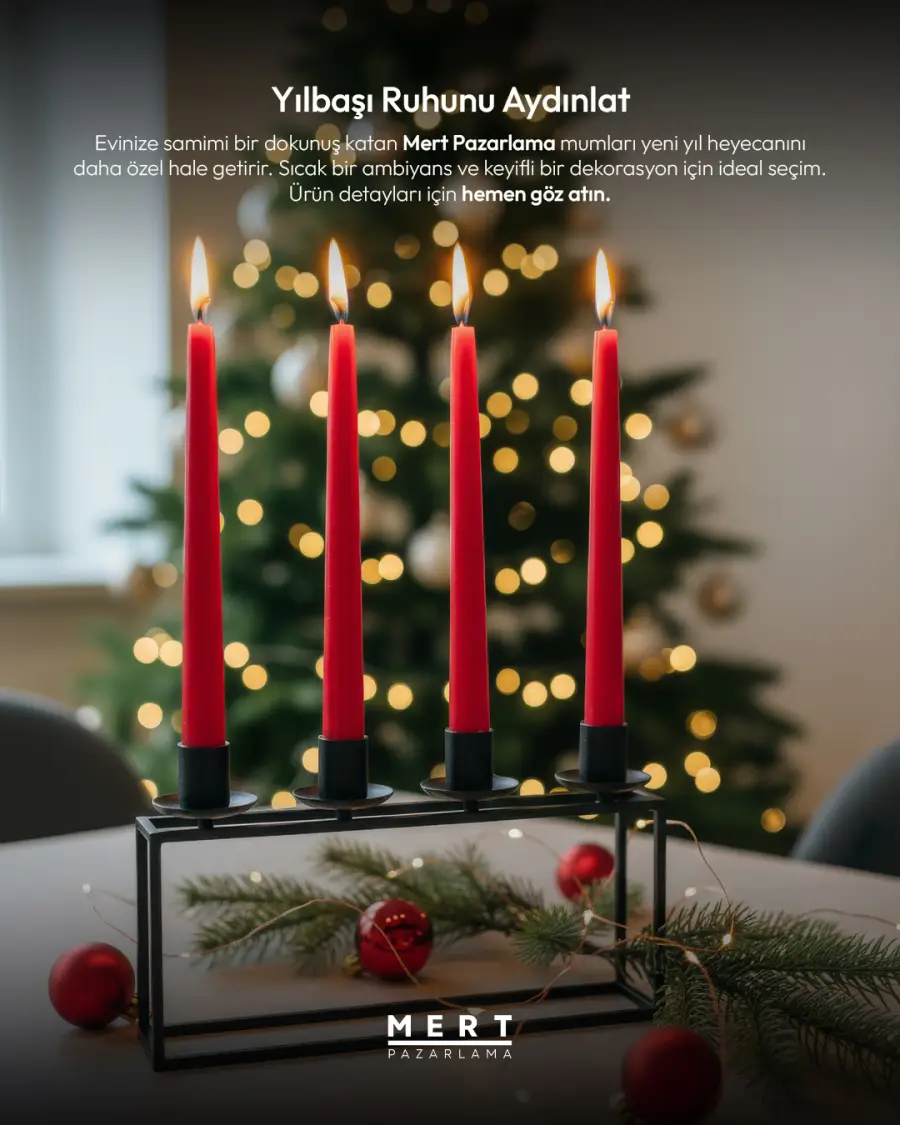 Yılbaşı Sofralarına Sıcaklık ve Zarafet Katan Şamdan Mumları 🕯✨